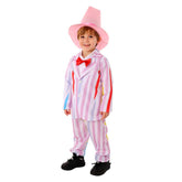 Christmas Kids Boys Girls Candy Pink Uniform With Hat Cosplay Costume Outfits Halloween Carnival Suit  